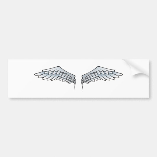 Blauwgrijze vleugels bumpersticker (Voorkant)