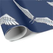 Blauwgrijze vleugels cadeaupapier (Rol Hoek)