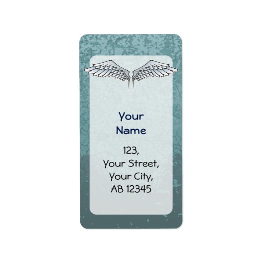 Blauwgrijze vleugels etiket (Voorkant)