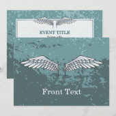 Blauwgrijze vleugels kaart (Voorkant / Achterkant)