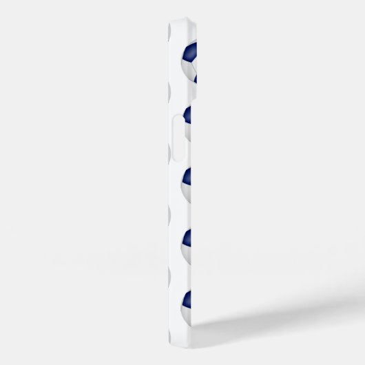 Blauwgrijze voetballen patroon monogram Case-Mate iPhone case (Achterkant / Rechts)