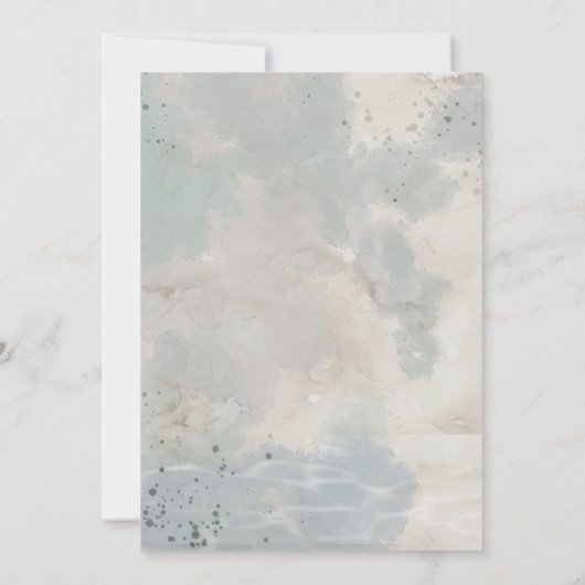 Blauwgrijze Waterverf en rode goudvis bruiloft Kaart (Achterkant)