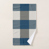 Blauwgrijze witte buffelcheque bad handdoek (Handdoek)