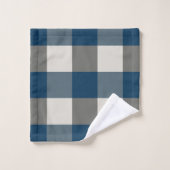 Blauwgrijze witte buffelcheque bad handdoek (Wasdoekje)