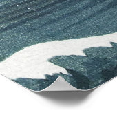 Blauwgrijze zeegezicht kunst poster (Hoek)