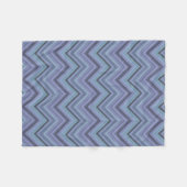 Blauwgrijze zigzagstroken fleece deken (Voorkant (Horizontaal))