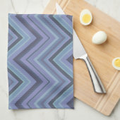 Blauwgrijze zigzagstroken theedoek (Quarter Fold)