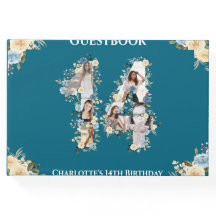 Blauwgroen 14e verjaardag Foto Collage Yellow Flow