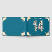 Blauwgroen 14e verjaardag Foto Collage Yellow Flow Gastenboek (Volledig)