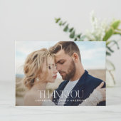 Blauwgroen 1 fotobruiloft bedankt voor de moderne  (Staand voorkant)