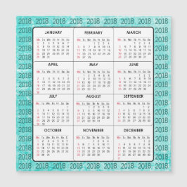 Blauwgroen 2018 Kalender Vierkante Magnetische Kaa