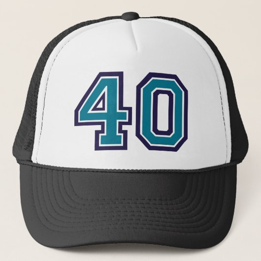 Blauwgroen 40e verjaardag trucker pet (Voorkant)