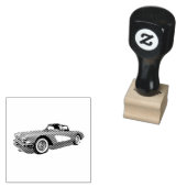 Blauwgroen 59 Corvette Car Red Explosion-achtergro Rubberstempel (Gestempeld)