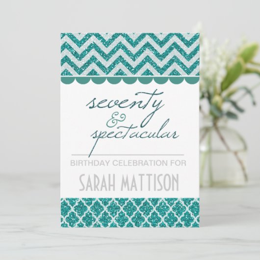 Blauwgroen 77 en spectaculaire uitnodiging (Staand voorkant)