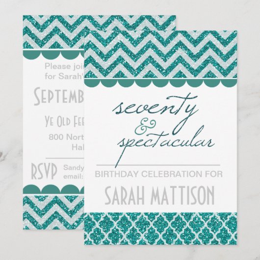 Blauwgroen 77 en spectaculaire uitnodiging (Voorkant / Achterkant)