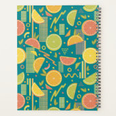 Blauwgroen 80’s citrusvruchten plakjes planner (Achterkant)