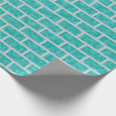 Blauwgroen 8-bits videogame-bellantaarn cadeaupapier (Hoek)