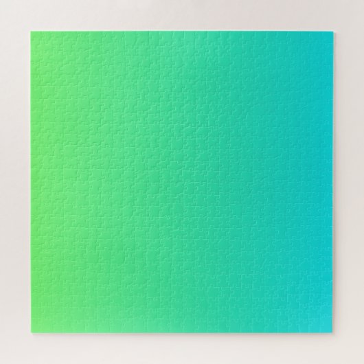 Blauwgroen aan Lime Green | Moderne kleurengradiën Legpuzzel (Horizontaal)