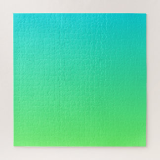 Blauwgroen aan Lime Green | Moderne kleurengradiën Legpuzzel