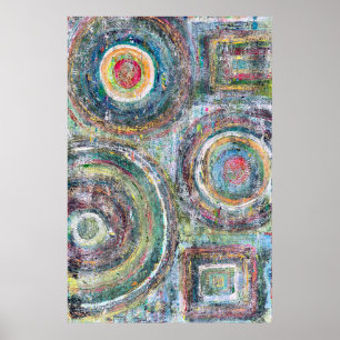 Blauwgroen aangedreven 24 x 36 Poster