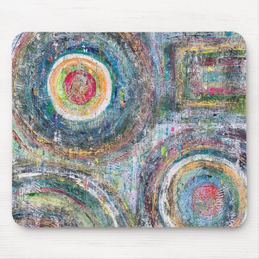 Blauwgroen aangedreven mousepad muismat (Voorkant)