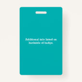 Blauwgroen aangepast Kinder voedingsalarm speciaal Badge (Achterkant)