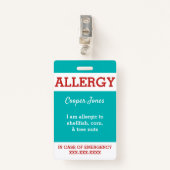 Blauwgroen aangepast Kinder voedingsalarm speciaal Badge (Voorkant met clip)