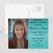 Blauwgroen aangepaste Kaart voor Afstuderen-herbra (Voorkant / Achterkant)