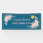 Blauwgroen Aangepaste Naam Afstuderen Banner (Horizontaal)