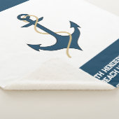 Blauwgroen aangepaste nautische sherpa deken (3/4)