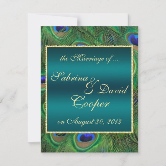 Blauwgroen aankondiging van het huwelijk van Peaco (Achterkant)