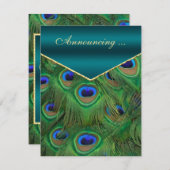 Blauwgroen aankondiging van het huwelijk van Peaco (Voorkant / Achterkant)