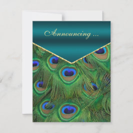 Blauwgroen aankondiging van het huwelijk van Peaco