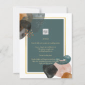 Blauwgroen AARDE TONEN WEDDING INVITE QR Code (Achterkant)