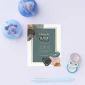 Blauwgroen AARDE TONEN WEDDING INVITE QR Code Flyer (Enkel)