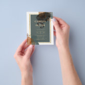 Blauwgroen AARDE TONEN WEDDING INVITE QR Code Flyer (Hand)