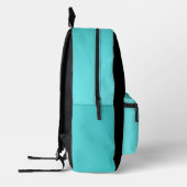 Blauwgroen ab zwart met naam bedrukte rugzak (Links)