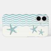 Blauwgroen Abstract Beachside Starfish Telefoon Ca Case-Mate iPhone Case (Achterkant (horizontaal))