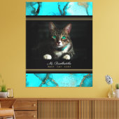 Blauwgroen Abstract Beste Kat ooit Foto Canvas Afdruk (Insitu (Woonkamer))
