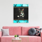 Blauwgroen Abstract Beste Kat ooit Foto Canvas Afdruk (Insitu (Woonkamer))