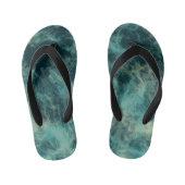 Blauwgroen Abstract Kinder Teenslippers (Voetbed)