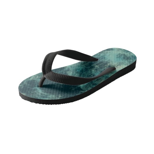 Blauwgroen Abstract Kinder Teenslippers (Schuin)
