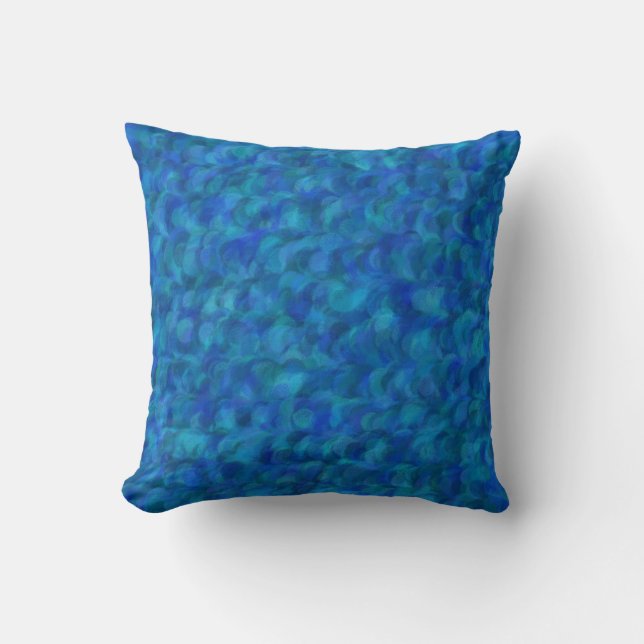 Blauwgroen abstract naadloos patroon kussen (Voorkant)