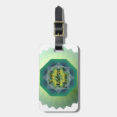 Blauwgroen abstract ontwerp bagagelabel (Voorkant verticaal)