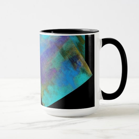Blauwgroen Abstract ontwerp-monogram Mok (Rechts)