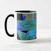 Blauwgroen Abstract ontwerp-monogram Mok (Links)