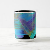 Blauwgroen Abstract ontwerp-monogram Mok (Midden)