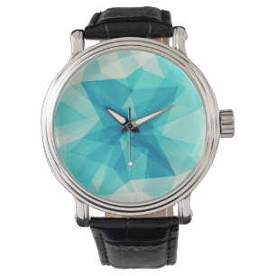 Blauwgroen Abstract ontwerp volgen Horloge