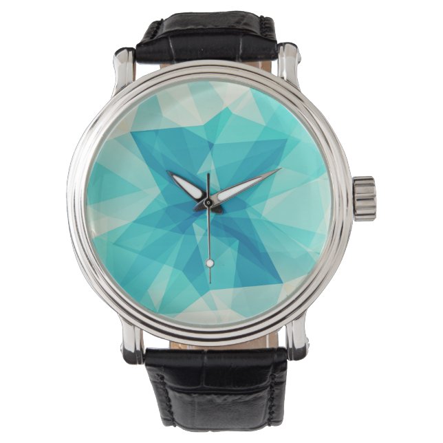 Blauwgroen Abstract ontwerp volgen Horloge (Voorkant)