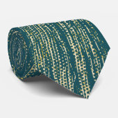 Blauwgroen Abstract patroon Stropdas (Opgerold)